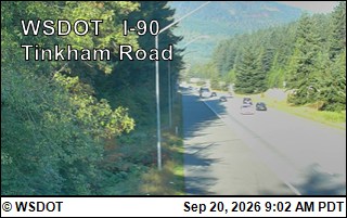 Snoqualmie Pass traffic camera: I-90 at MP 45.2: Tinkham Road