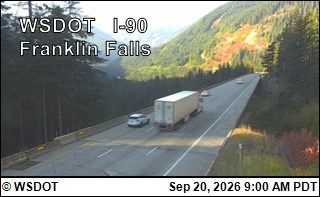 Snoqualmie Pass traffic camera: I-90 at MP 51.3: Franklin Falls