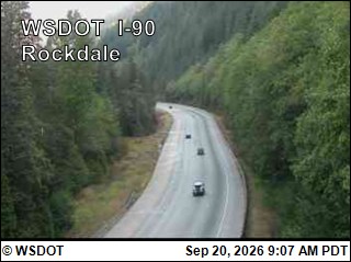 Snoqualmie Pass traffic camera: I-90 at MP 49.3: Rockdale