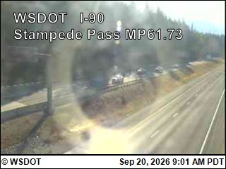 Snoqualmie Pass traffic camera: I-90 at MP 61.7 Stampede Pass