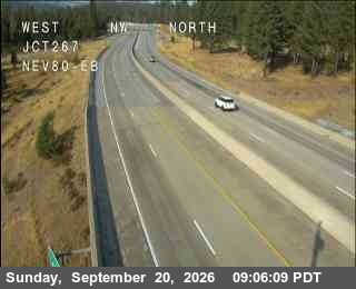 Donner Pass (Donner Summit, I-80) traffic camera: Hwy 80 at 267, Truckee