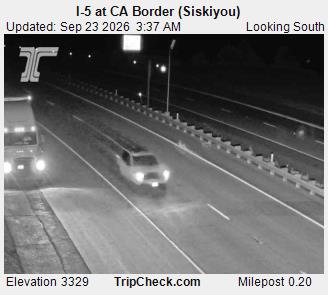Photo from camera: I-5 at CA Border (Siskiyou)