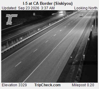 Photo from camera: I-5 at CA Border (Siskiyou)