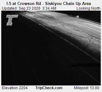Photo from camera: I-5 at Crowson Rd - Siskiyou Chain Up Area