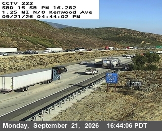 Photo from camera: I-15 : (222) 1.25mi Kenwood, San Bernardino