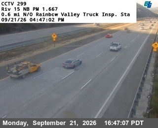 Photo from camera: I-15 : (299) 0.6 mi N/O Rainbow Valley Truck Insp. Sta, Temecula