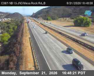 Photo from camera: (C387) NB 15 : JNO Mesa Rock Rd_B, Escondido