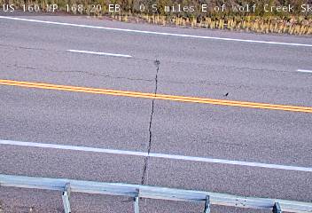 Photo from camera: US 160 MP 168.20 EB : 0.5 miles E of Wolf Creek Ski Area (Looking at Roadway)