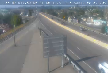 Photo from camera: I-25 MP 097.80 NB at NB I-25 to S Santa Fe Ave/US 50B Ramp