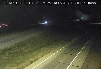 Photo from camera: I-70 MP 362.90 EB : 0.2 miles E of US 40/US 287 in Limon (Looking East)