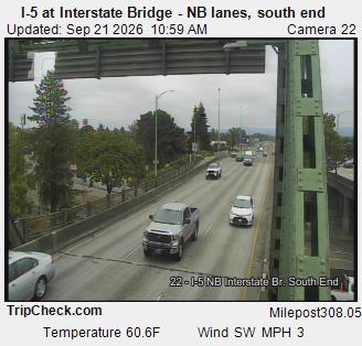 Photo from camera: I-5 at Interstate Bridge NB, south end