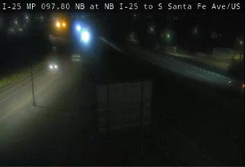 Photo from camera: I-25 MP 097.80 NB at NB I-25 to S Santa Fe Ave/US 50B Ramp