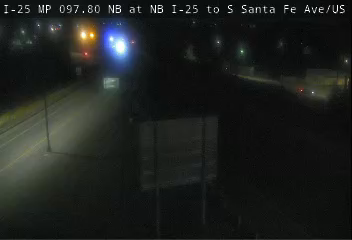 Photo from camera: I-25 MP 097.80 NB at NB I-25 to S Santa Fe Ave/US 50B Ramp