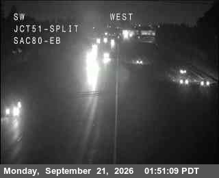 Photo from camera: Hwy 80 at 51/80 Split, North Highlands