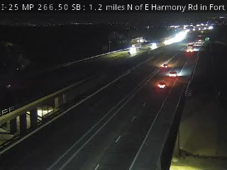 Photo from camera: I-25 MP 266.50 SB : 1.2 miles N of E Harmony Rd in Fort Collins