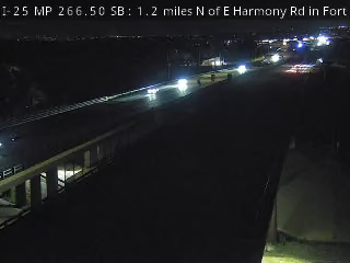 Photo from camera: I-25 MP 266.50 SB : 1.2 miles N of E Harmony Rd in Fort Collins