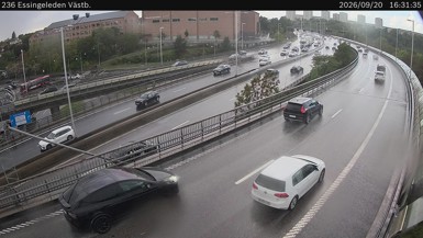 Bild från vägkamera: Essingeleden, Västb. (väglagskamera)
