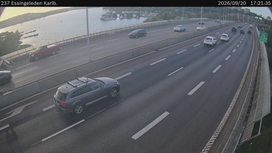 Bild från vägkamera: Essingeleden, Karlb. (väglagskamera)