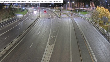 Bild från vägkamera: Tingstadstunneln Södra bom E45 nordöst