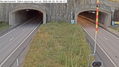Bild från vägkamera: Gerumstunneln Södra mynning