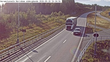 Bild från vägkamera: Gerumstunneln Norrabom södergående