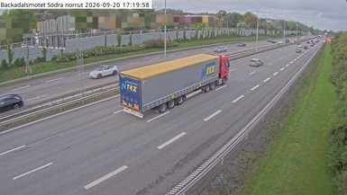 Bild från vägkamera: Backadalsmotet Södra norrut