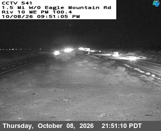 Photo from camera: I-10 : (541) West of Eagle Mountain Rd, Desert Center