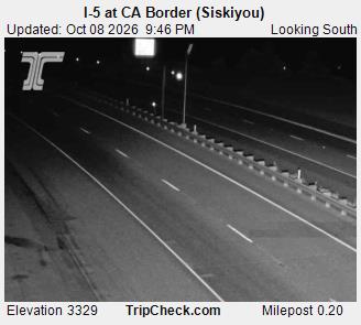 Photo from camera: I-5 at CA Border (Siskiyou)