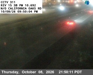 Photo from camera: I-15 : (311) North of California Oaks Road, Murrieta