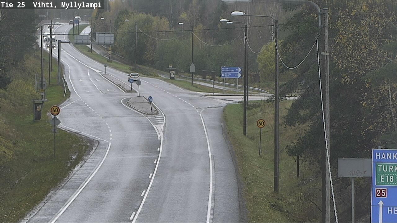 Kelikamera Lohja Myllylampi, Tie 25 Hankoon