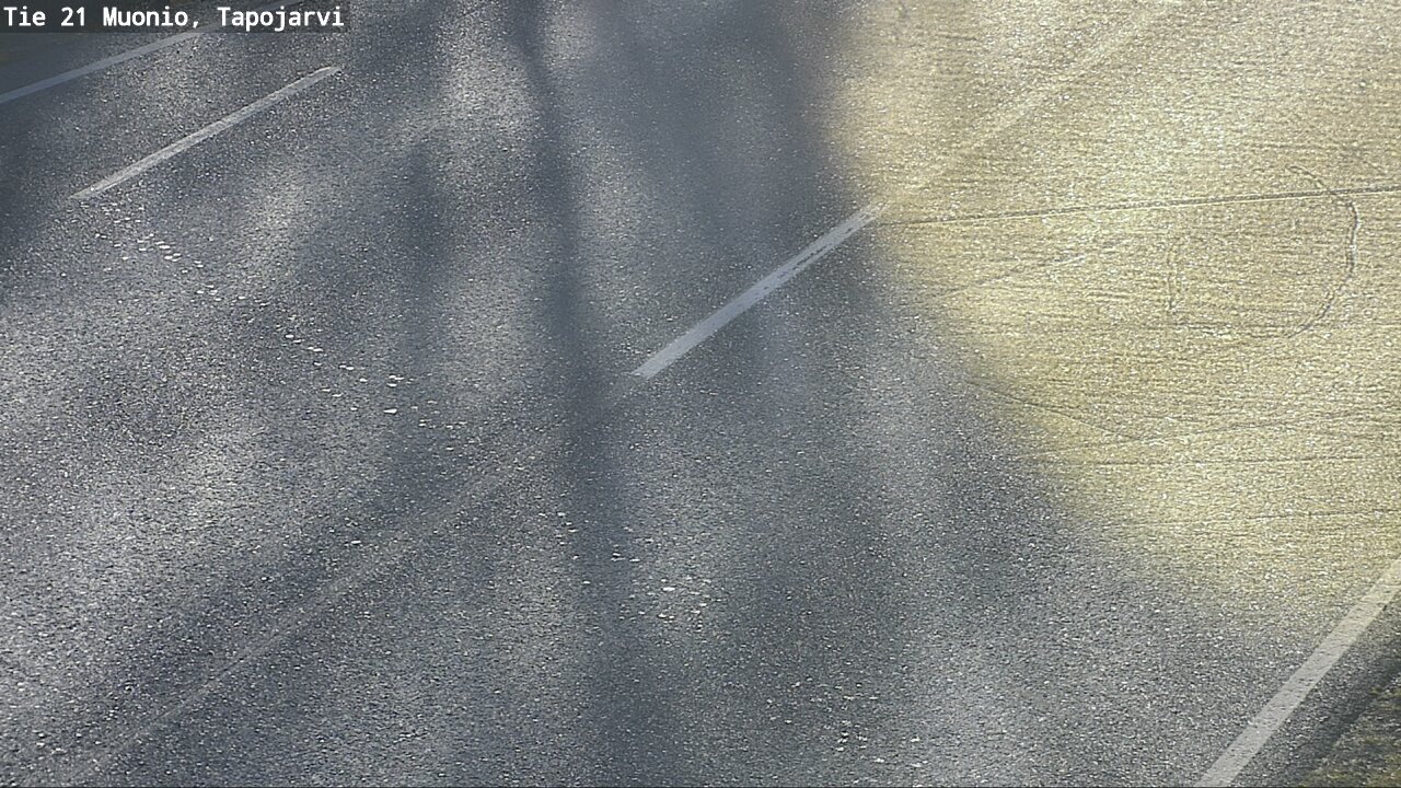 Kelikamera Muonio, Tapojärvi, Tienpinta