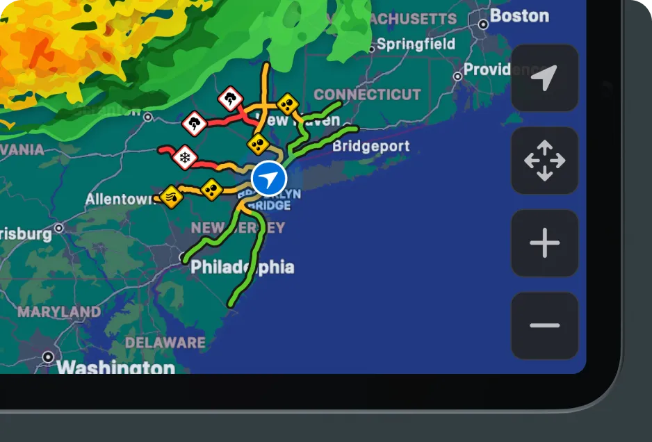 Road Conditions Within 100km Radius